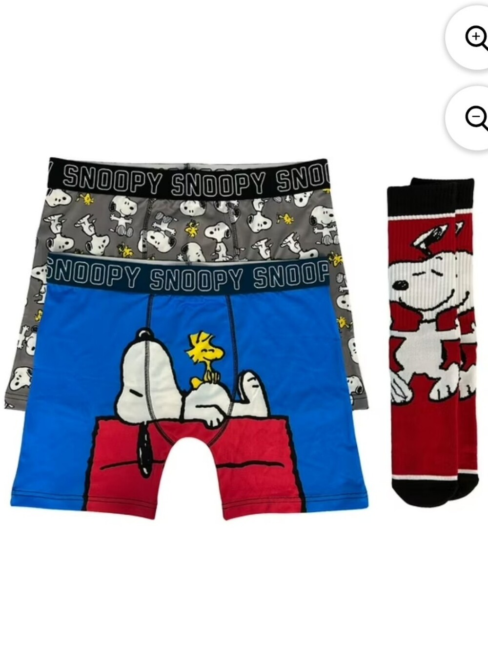 NWT Peanuts Snoopy Men's 2-Pack Boxer Brief & Crew Sock Set